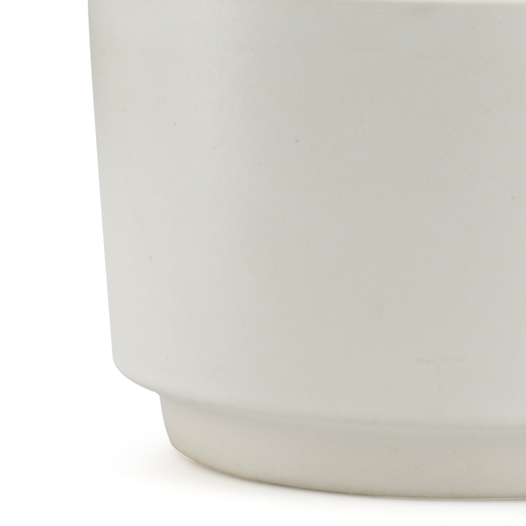 White Small Cylinder Planter