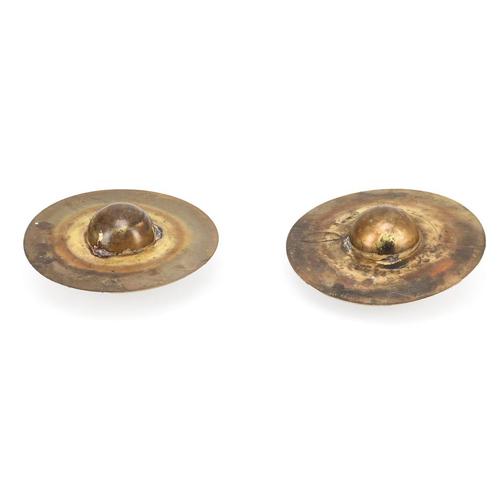 Small Brass Welded Saturn Sculpture Pair