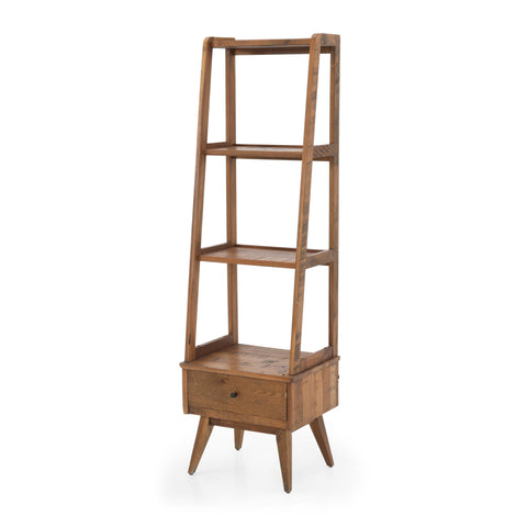 Slim Ladder Style Wood Shelf Unit
