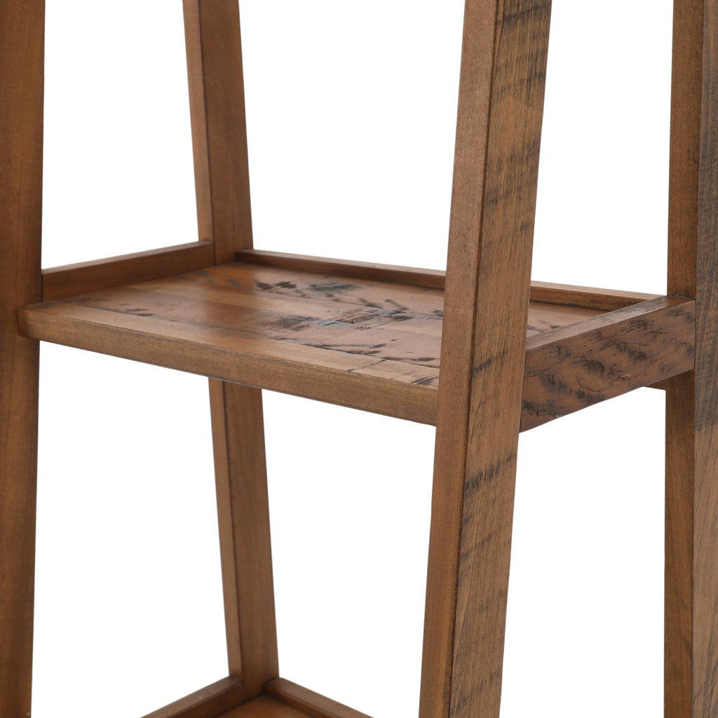 Slim Ladder Style Wood Shelf Unit