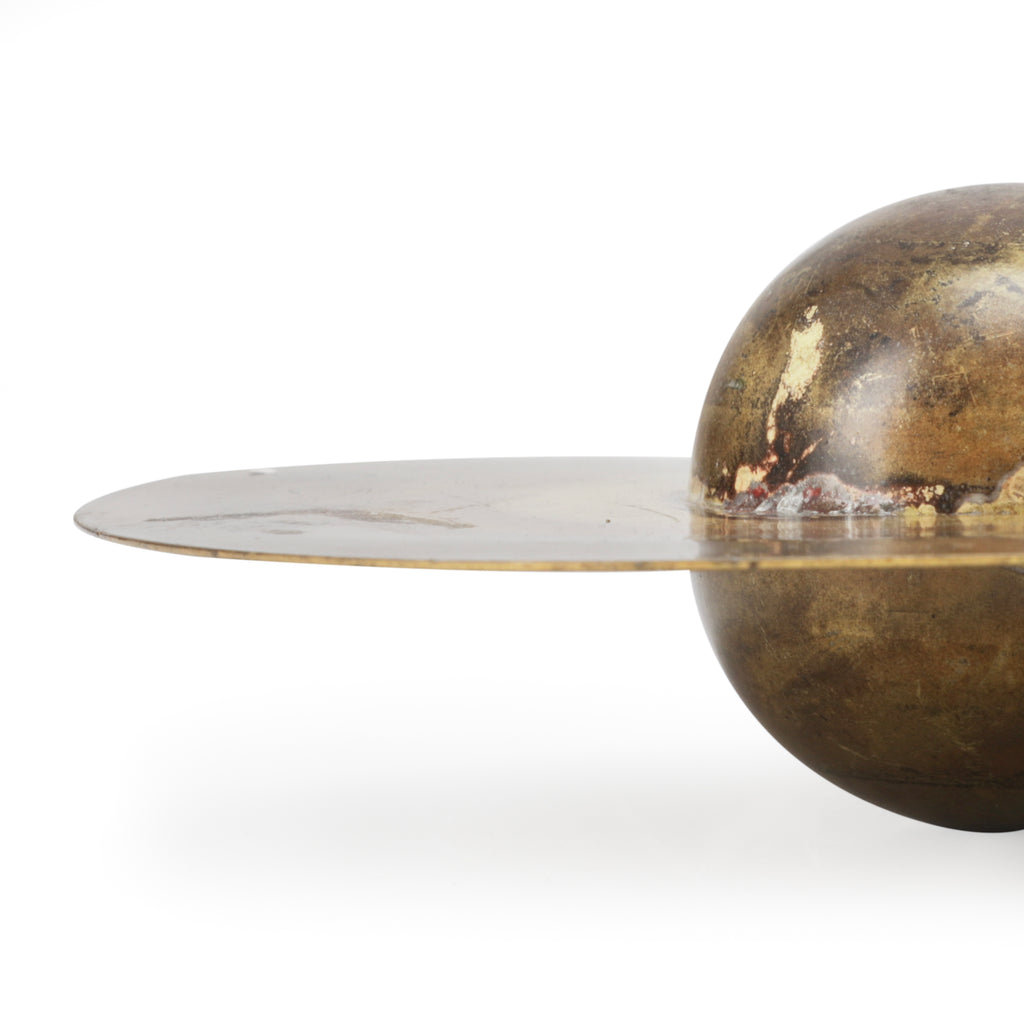 Small Brass Welded Saturn Sculpture Pair