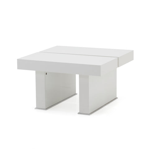 White Lacquer Split Side Table - Small