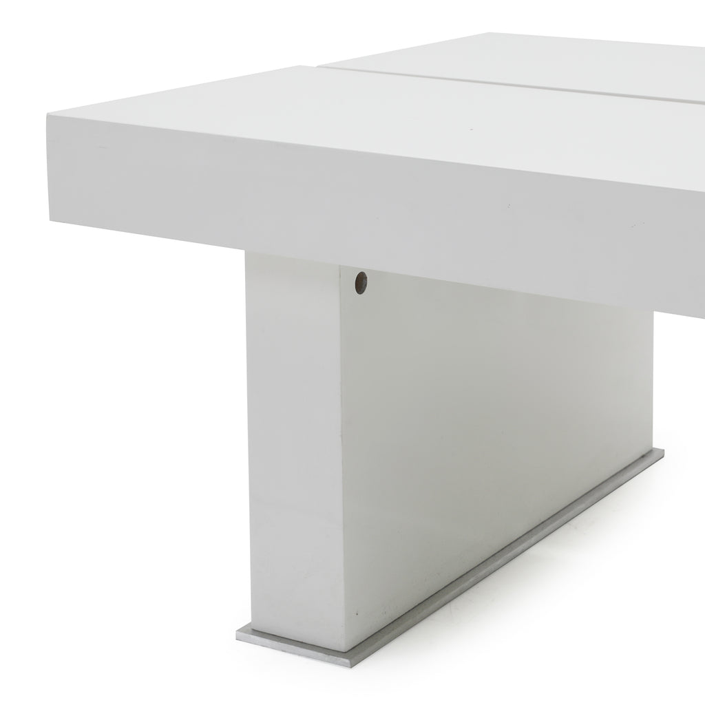 White Lacquer Split Side Table - Small