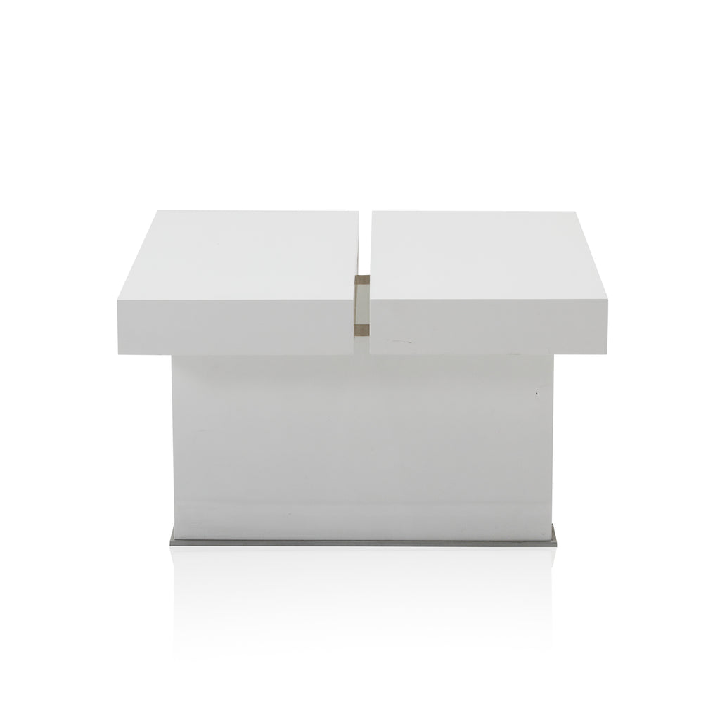 White Lacquer Split Side Table - Small