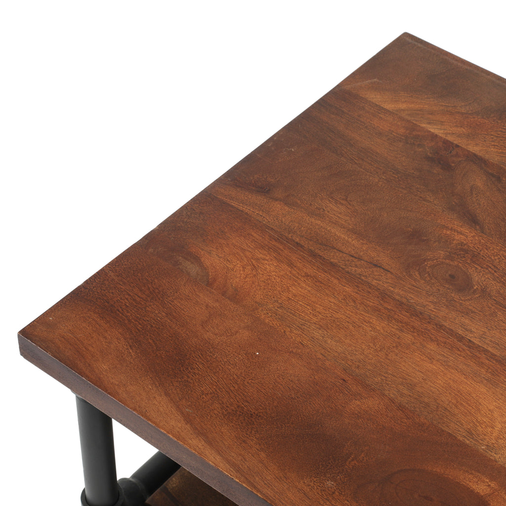 Wood Credenza with Metal Pipe Legs