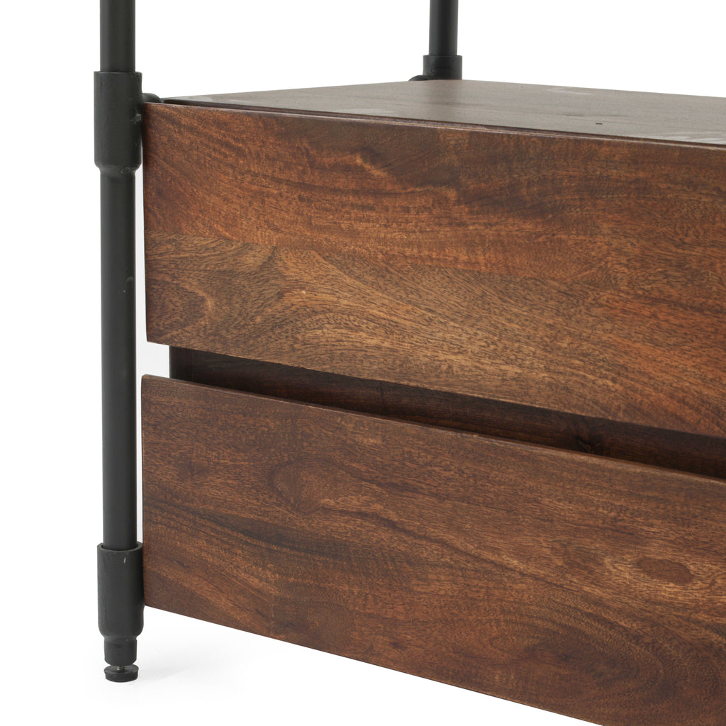 Wood Credenza with Metal Pipe Legs