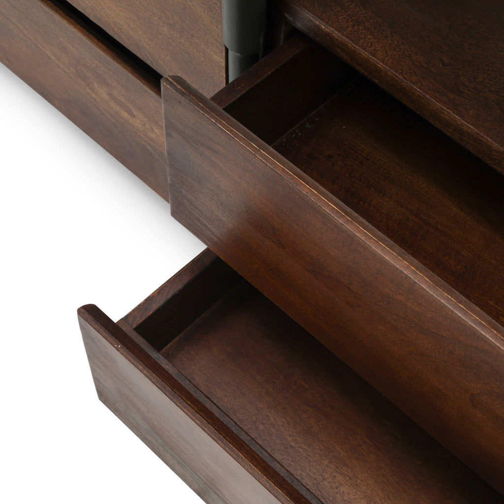 Wood Credenza with Metal Pipe Legs