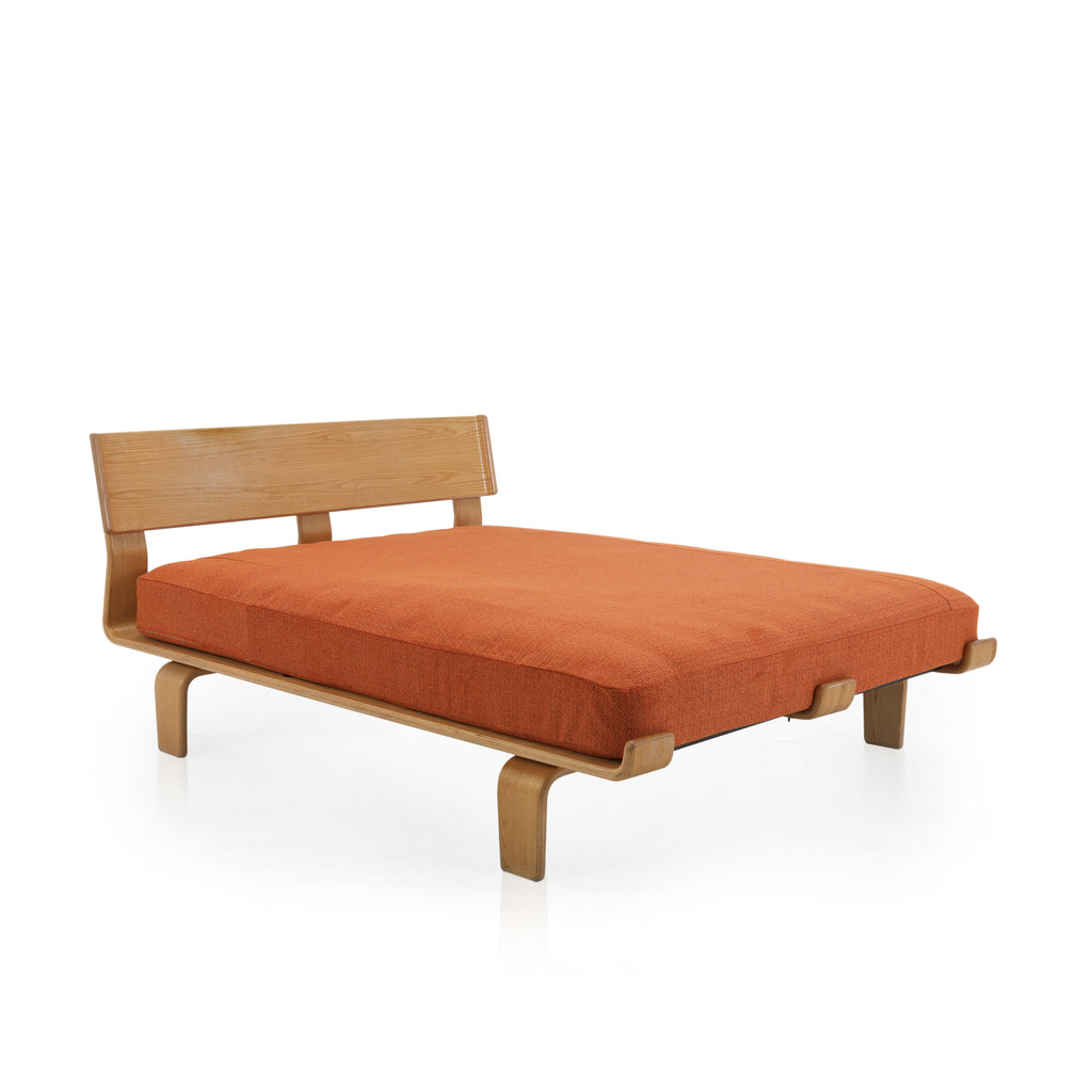 Queen Mattress w/ Orange Mattress Cover