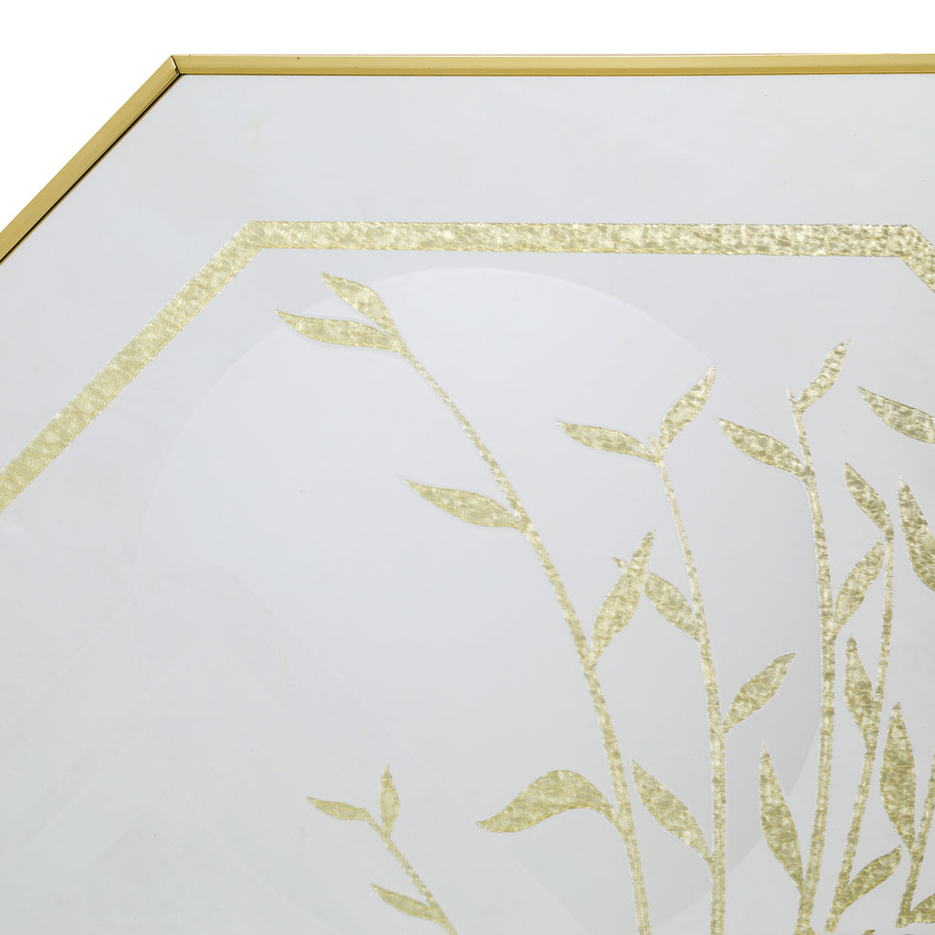 Gold Framed Octagonal Leaves Mirror (A+D)
