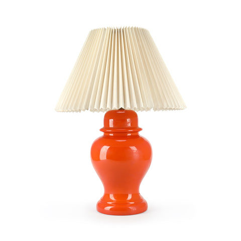 Orange Bulbous Table Lamp