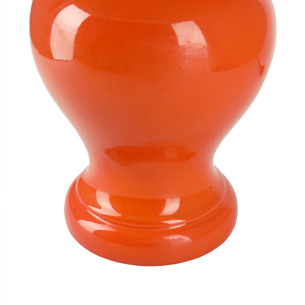 Orange Bulbous Table Lamp