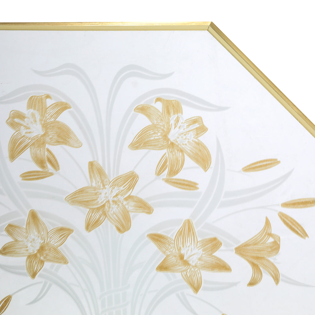 Gold Framed Octagonal Flower Vase Mirror (A+D)