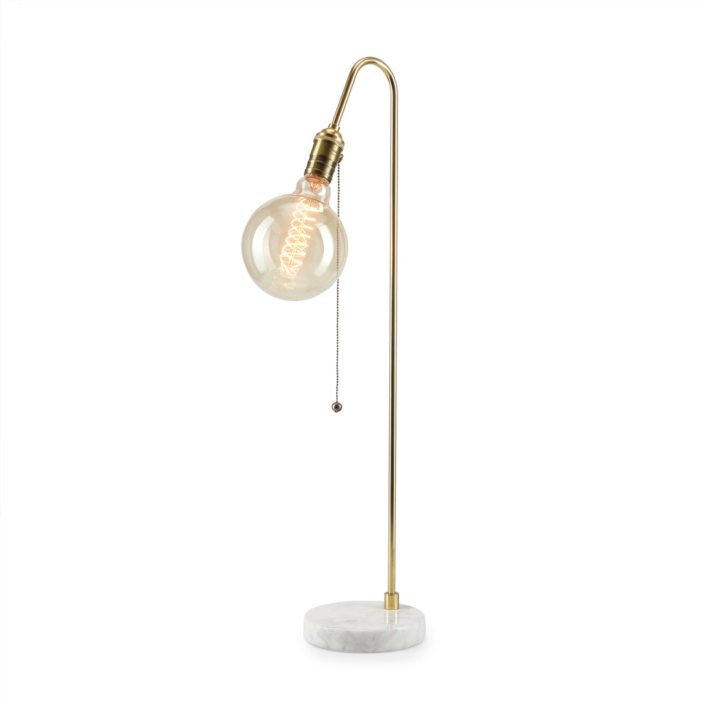 Brass & Marble Curved Table Lamp