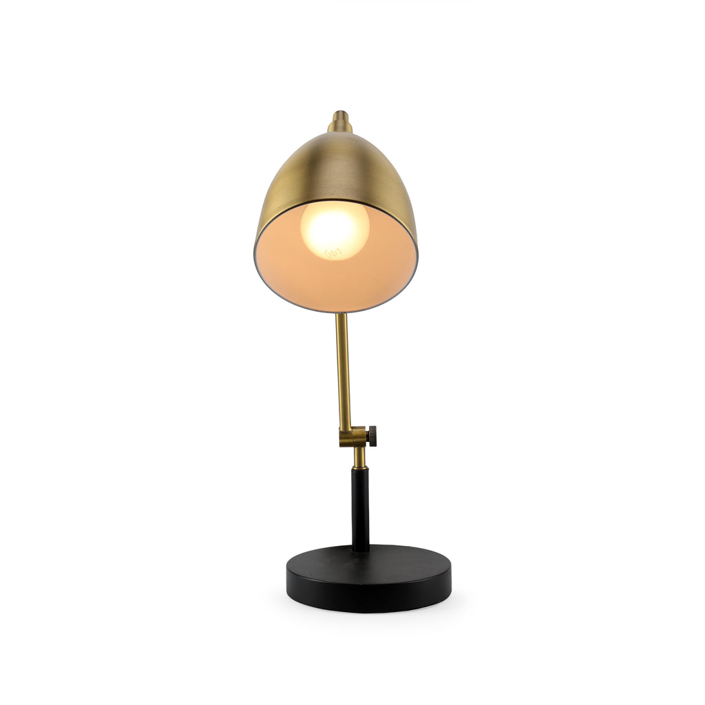 Brass Desk Lamp with Black Base