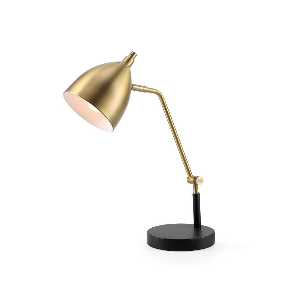 Brass Desk Lamp with Black Base