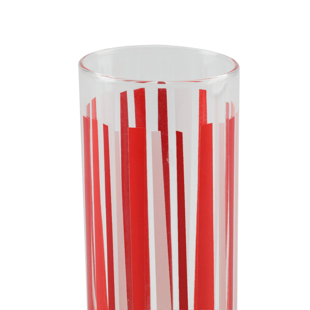 Red / White Stripe Glassware