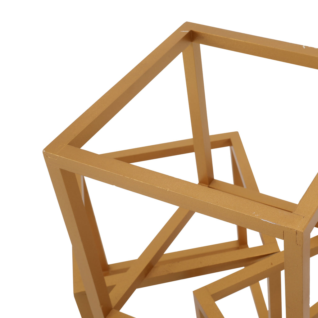 Gold Stacking Cube Floor Sculpture