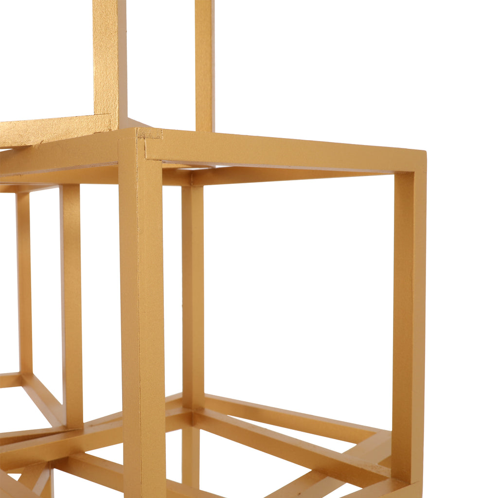 Gold Stacking Cube Floor Sculpture