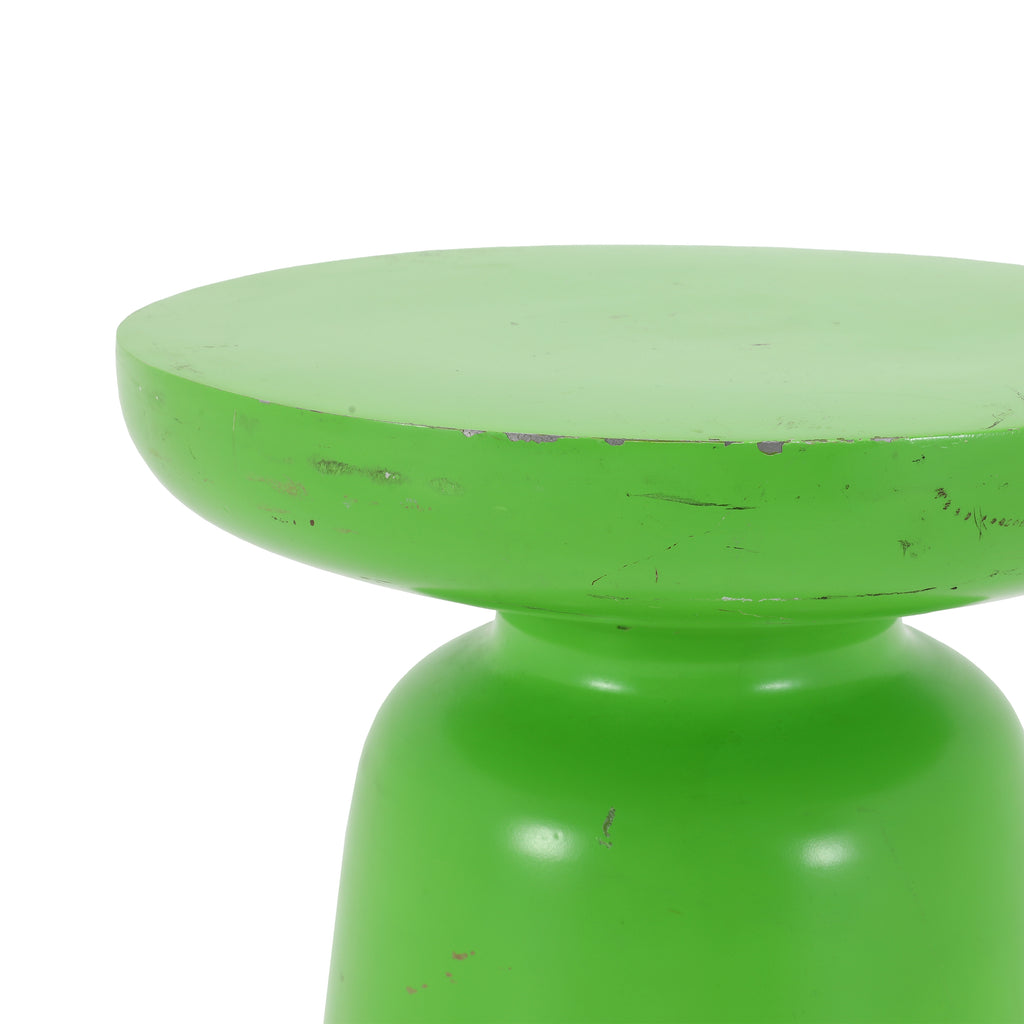 Green Round Top Metal Pedestal