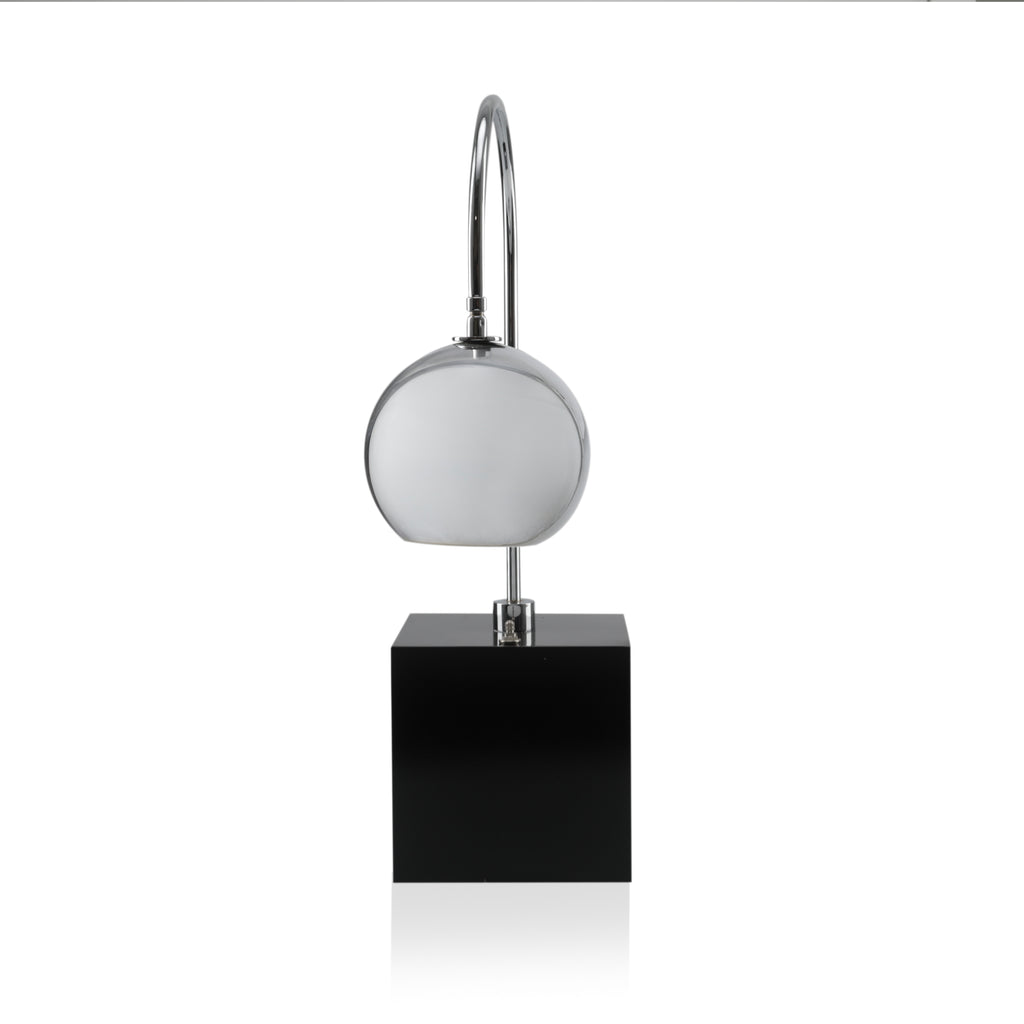 Chrome Orb Curved Table Lamp