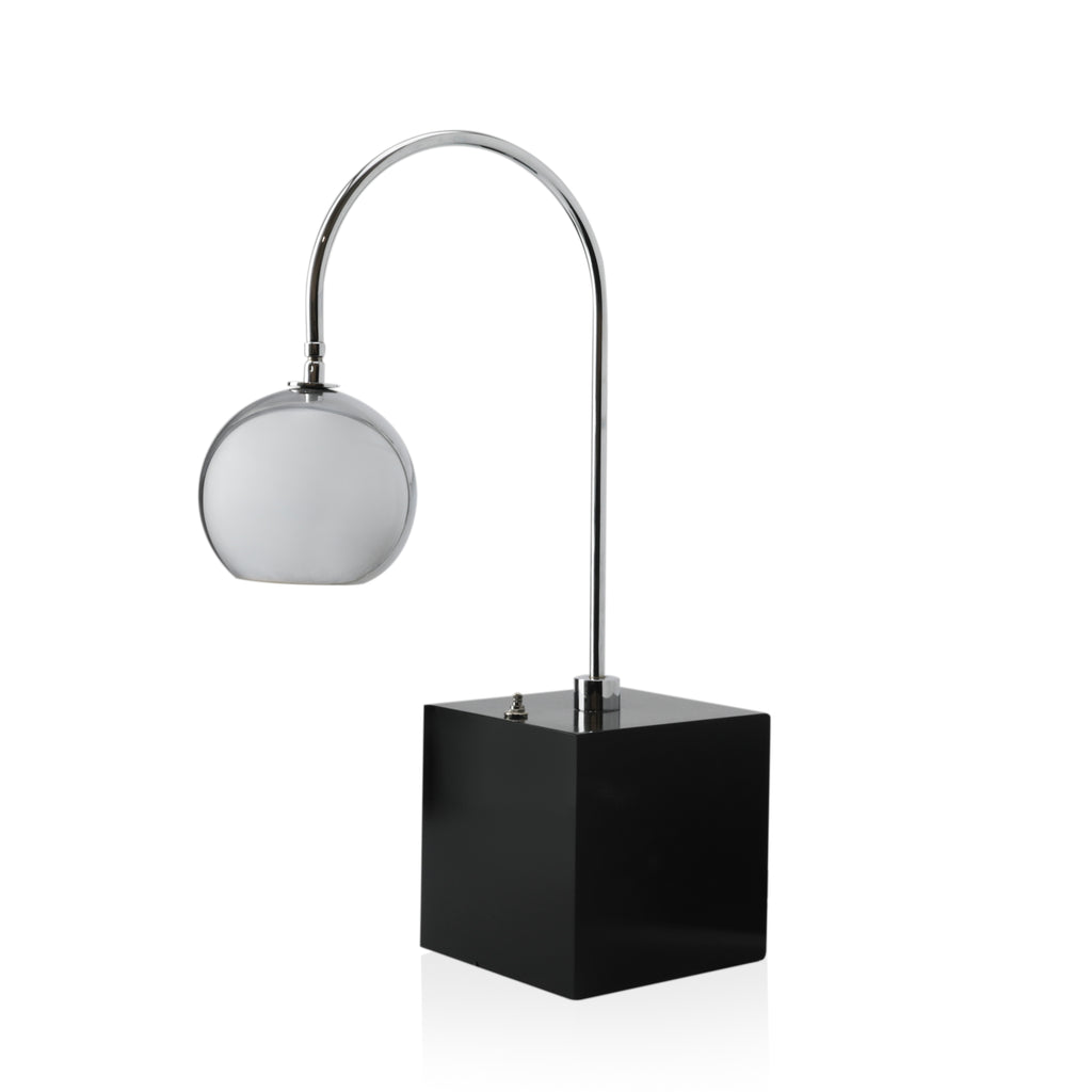 Chrome Orb Curved Table Lamp