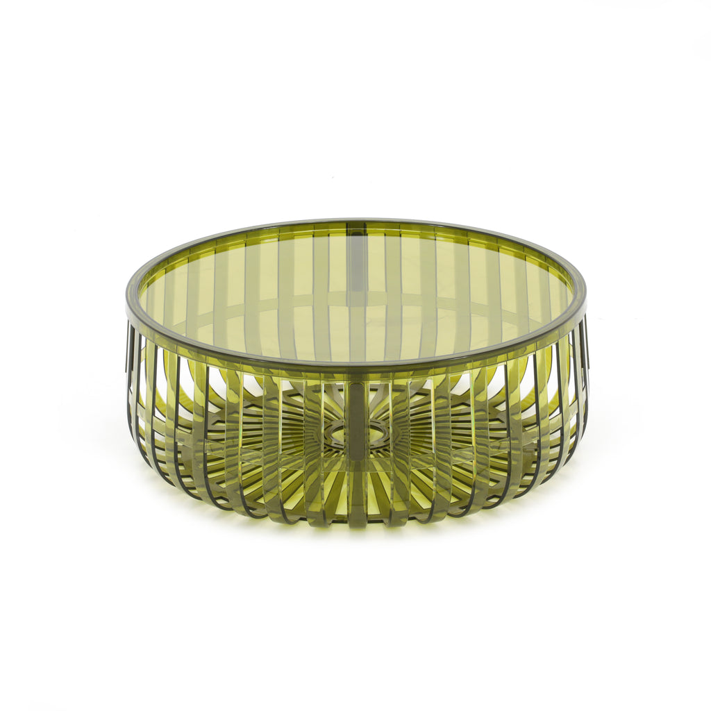 Dark Green Kartell Lucite Round Coffee Table