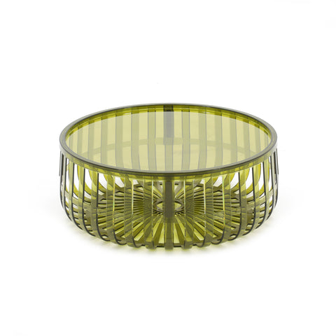 Dark Green Kartell Lucite Round Coffee Table