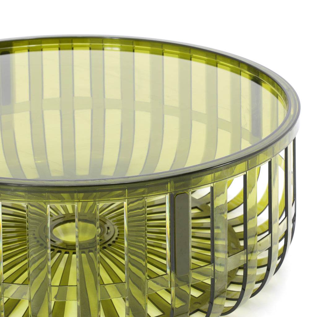 Dark Green Kartell Lucite Round Coffee Table