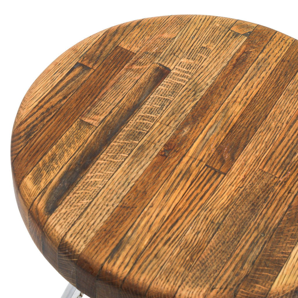 Wood Top Chrome Stool