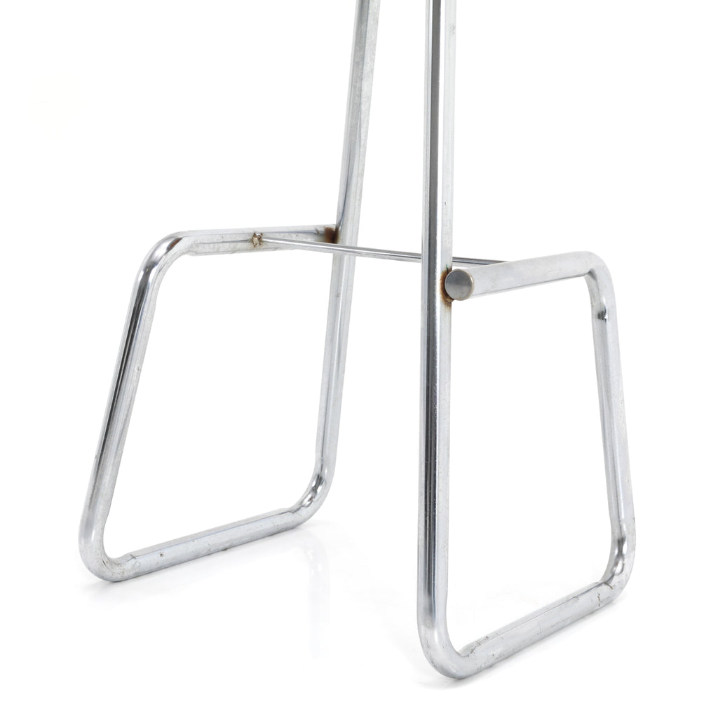 Wood Top Chrome Stool
