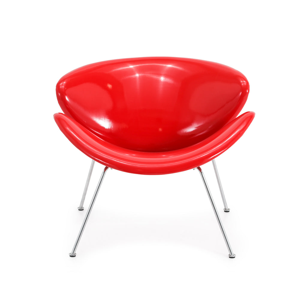Glossy Red Paulin Oval Slice Chair