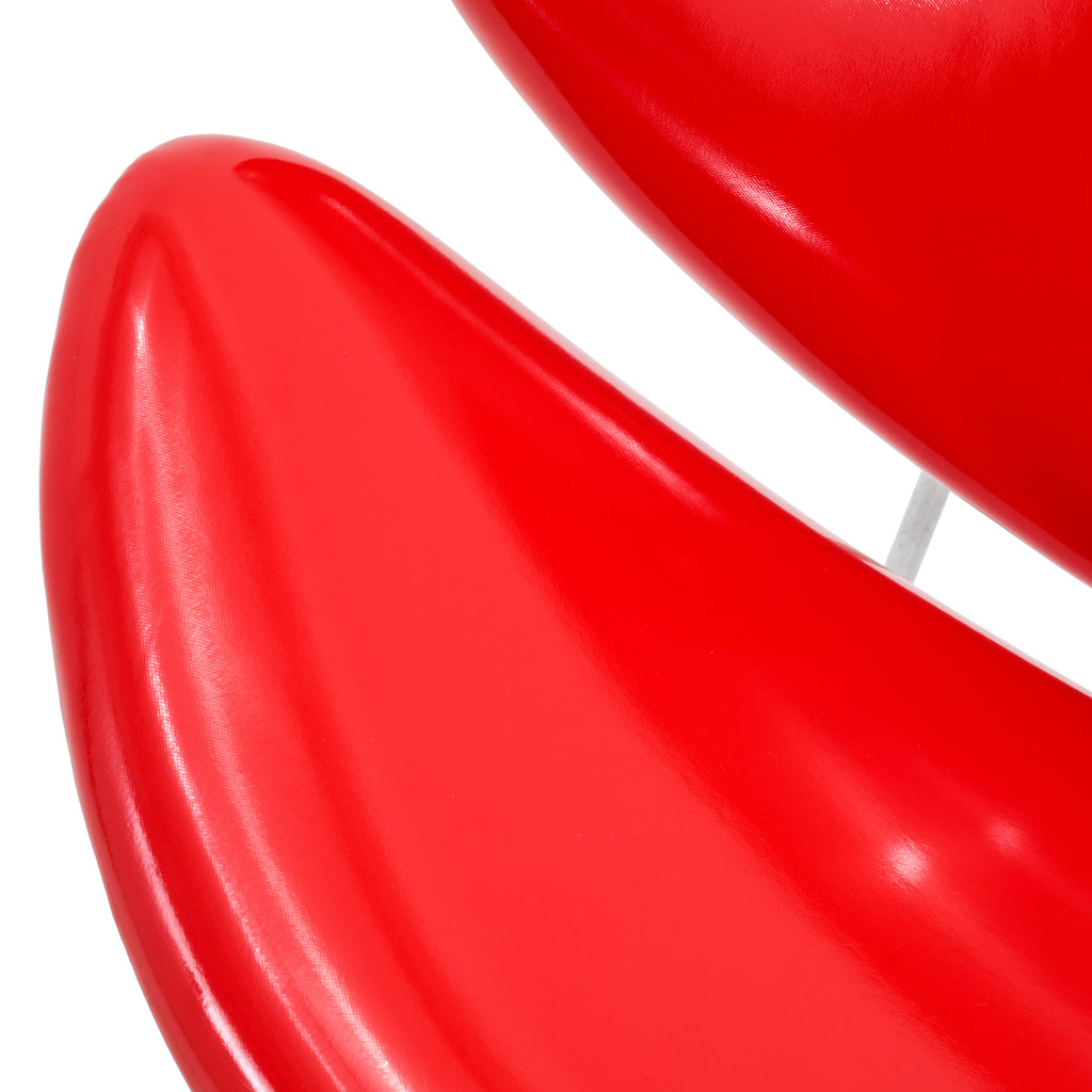 Glossy Red Paulin Oval Slice Chair
