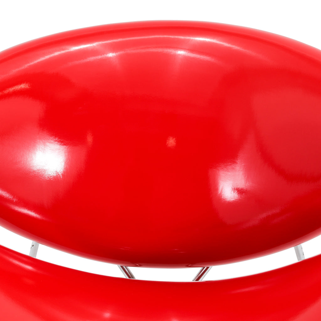Glossy Red Paulin Oval Slice Chair