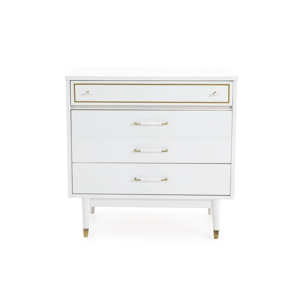 White and Gold Highboy Dresser