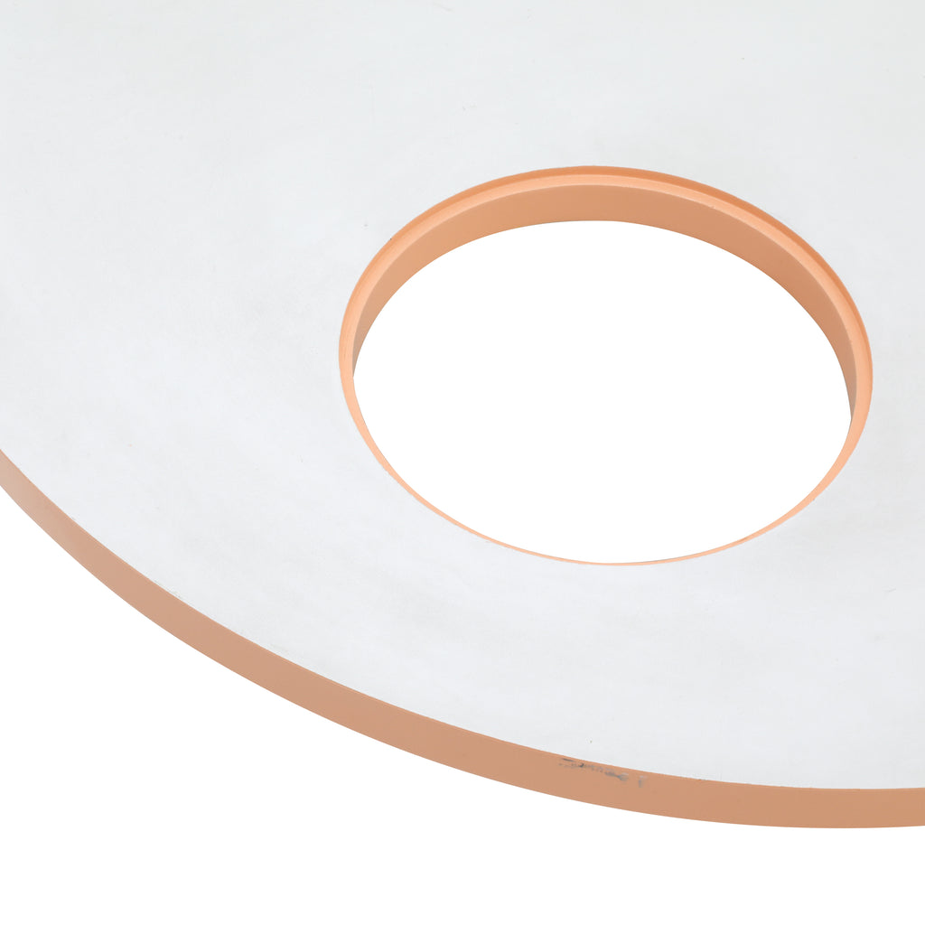 White / Peach Circle Cutout Coffee Table