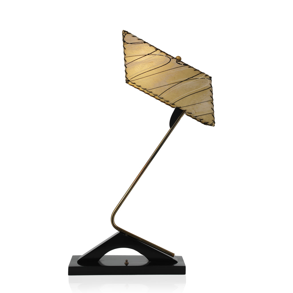 Angled Brass & Black Table Lamp