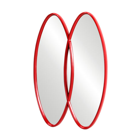 Red Double Oval Mirror