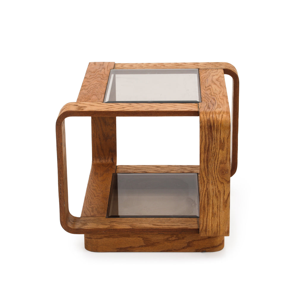 Wood & Glass Open Side Table