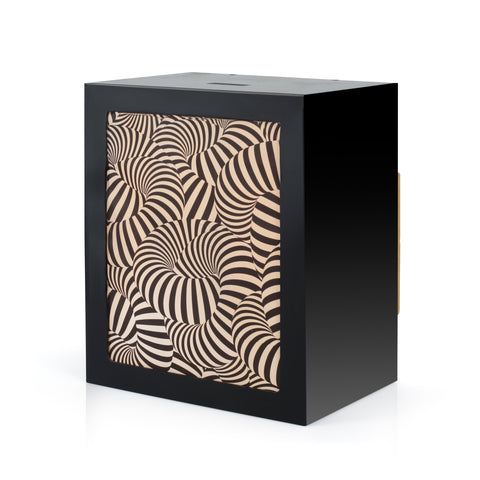 White & Black Psychedelic Pattern Box Lamp