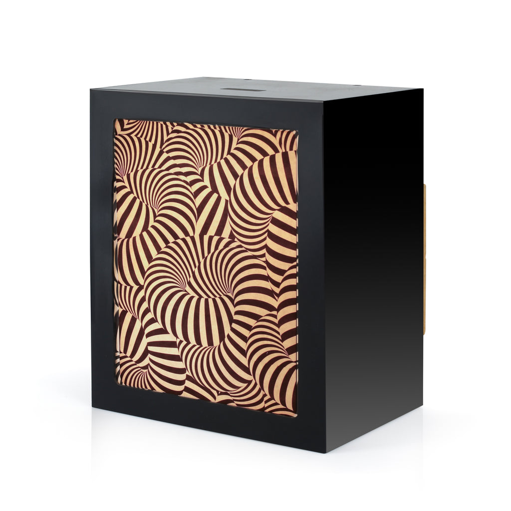 White & Black Psychedelic Pattern Box Lamp