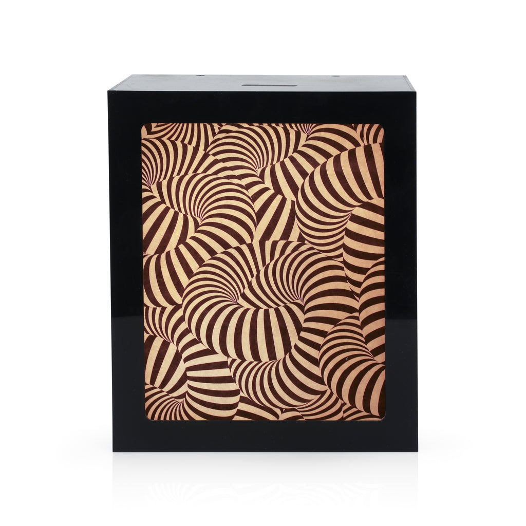 White & Black Psychedelic Pattern Box Lamp