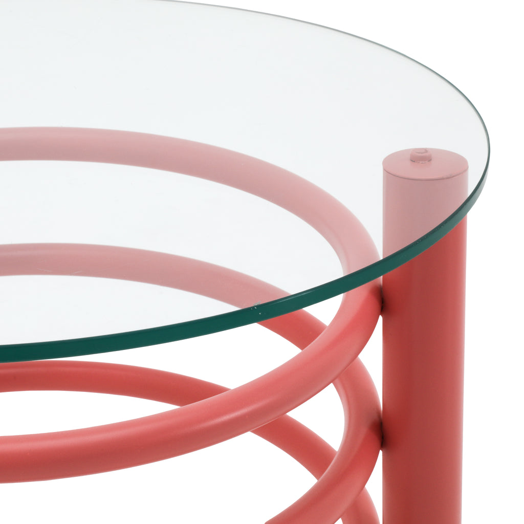 Pink / Glass Side Table