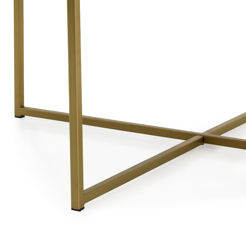 White / Gold Round Coffee Table