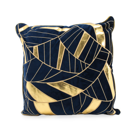 Blue / Gold Leaf Pillow