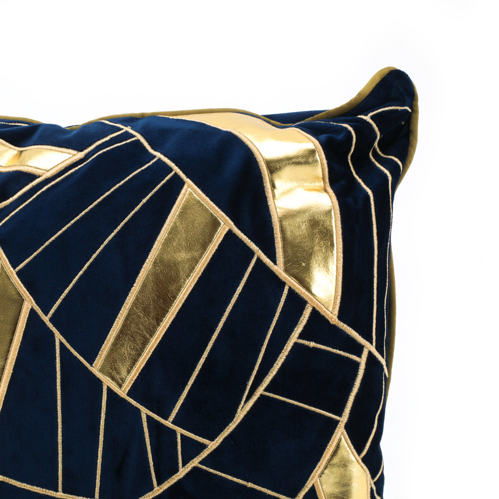Blue / Gold Leaf Pillow
