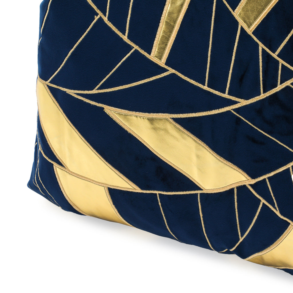 Blue / Gold Leaf Pillow