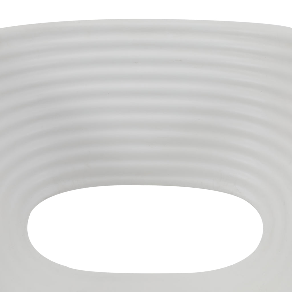 Stackable White & Chrome Cut Out Chair