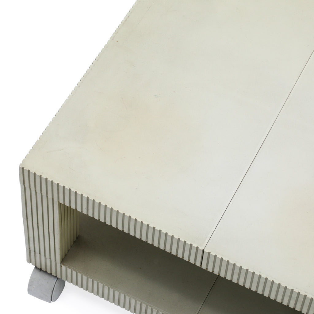 Muted Green Rolling TV Stand