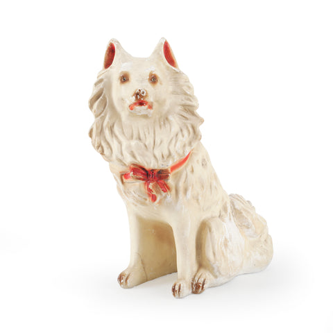 Rustic White Collie Lawn Ornaments