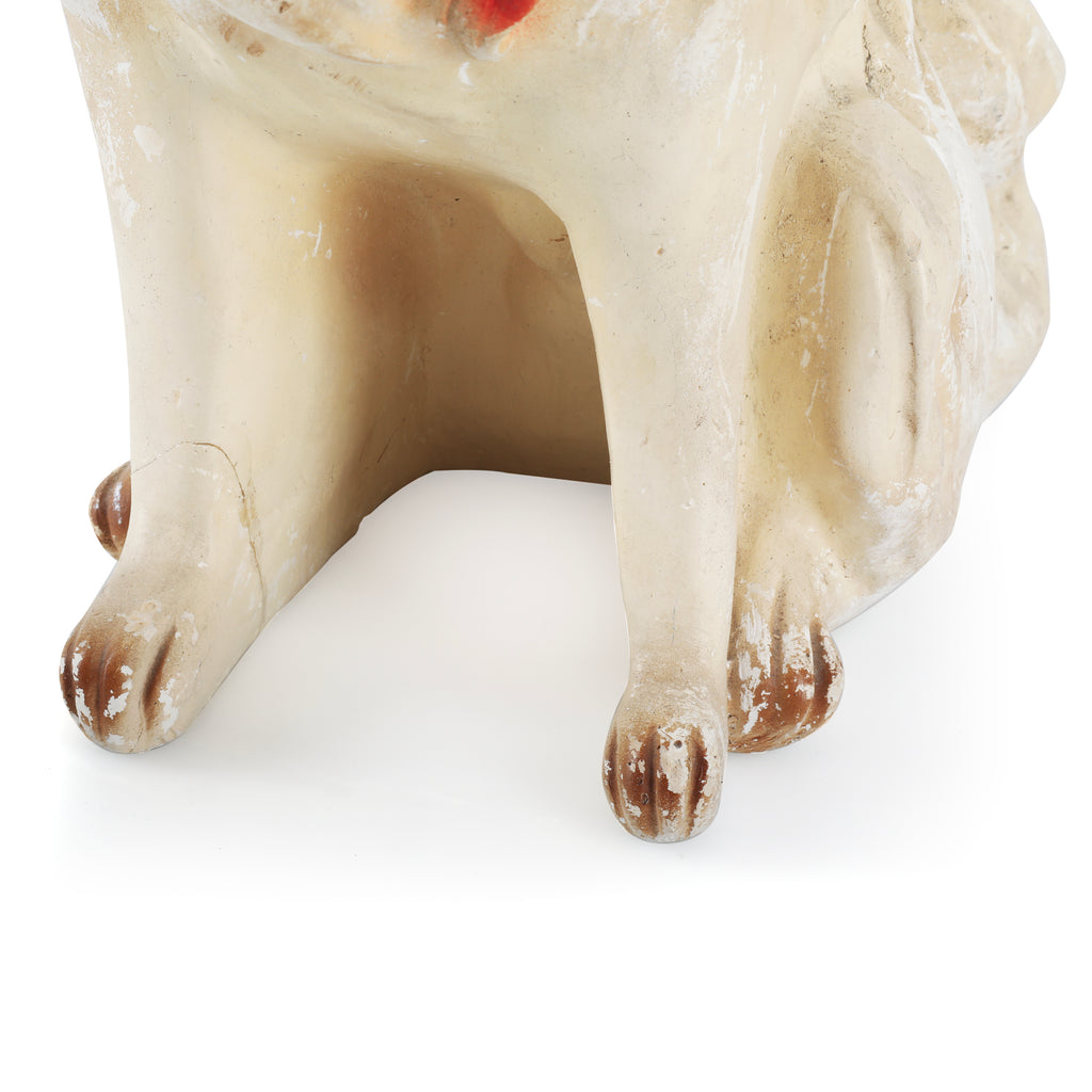 Rustic White Collie Lawn Ornaments